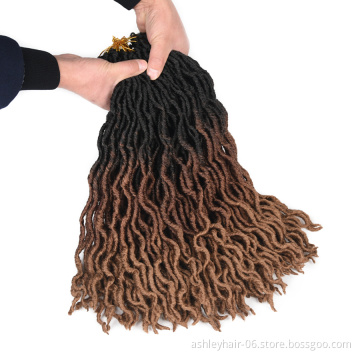 Heat Resistant Fiber Synthetic Crochet Hair Extension Goddess Ombre Faux Locs